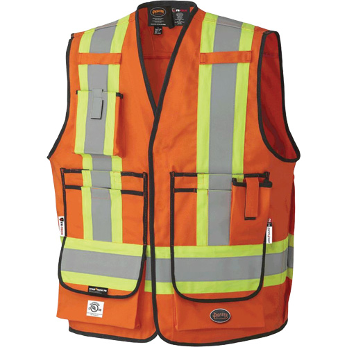 7732 FR-Tech&reg; Flame-Resistant Arc Surveyor's Vest, Small, High Visibility Orange, 9.7 cal/cm² Solutions industrielles ALPHA