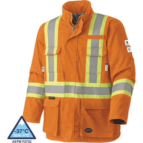 5533 Manteau de s&eacute;curit&eacute; ignifuge, Petit, Orange haute visibilit&eacute;, 58 cal/cm² Solutions industrielles ALPHA
