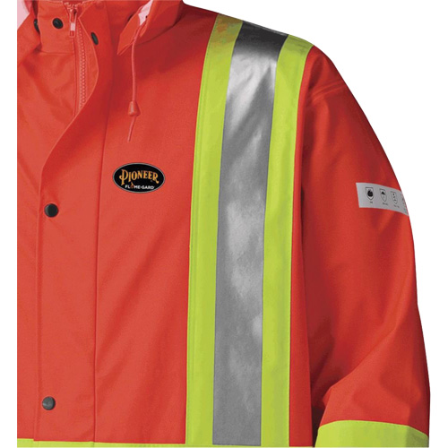 5896 Flame Resistant Waterproof Long Coat, Small, High Visibility Orange Solutions industrielles ALPHA