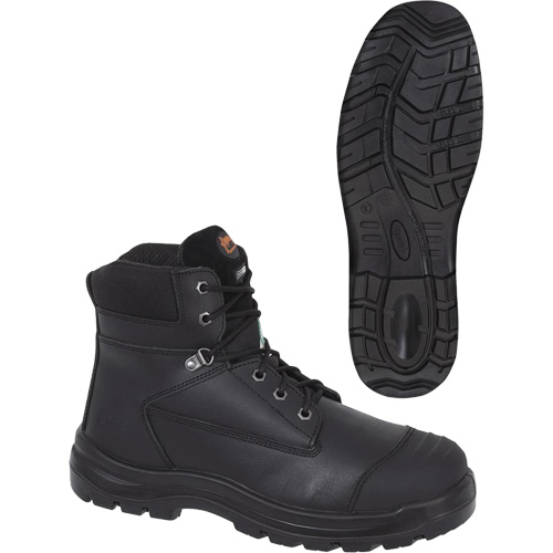 1025 Bottes de travail 6" noires, Cuir, Embout Acier, Taille 10 Solutions industrielles ALPHA
