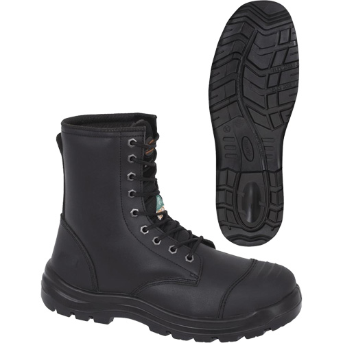 1027 Bottes de travail 8" noires, Cuir, Embout Acier, Taille 10 Solutions industrielles ALPHA