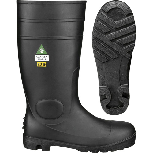 1022 Safety Boots, PVC, Steel Toe, Size 10, Puncture Resistant Sole Solutions industrielles ALPHA