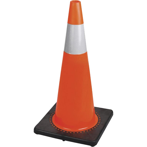 183N C&ocirc;ne de s&eacute;curit&eacute; flexible de premi&egrave;re qualit&eacute;, 28", Orange, Bande(s) r&eacute;fl&eacute;chissante(s) 4" Solutions industrielles ALPHA