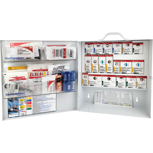 Armoire pour premiers soins SmartCompliance, R&eacute;pond &agrave; la norme CSA Z1220-17 type 3 environnements &agrave; haut risque, Petit (2-25 travailleurs) Solutions industrielles ALPHA