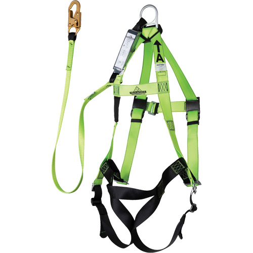 FBH-10000A6440-6 Contractor Series Safety Harness with Shock Absorbing Lanyard, Harness/Lanyard Combo Solutions industrielles ALPHA