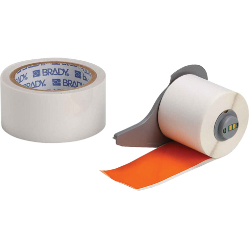 ToughStripe&reg; Ultra-Aggressive Adhesive Multi-Purpose Label Tape with Overlaminate, Polyester, Orange, 2" Width Solutions industrielles ALPHA