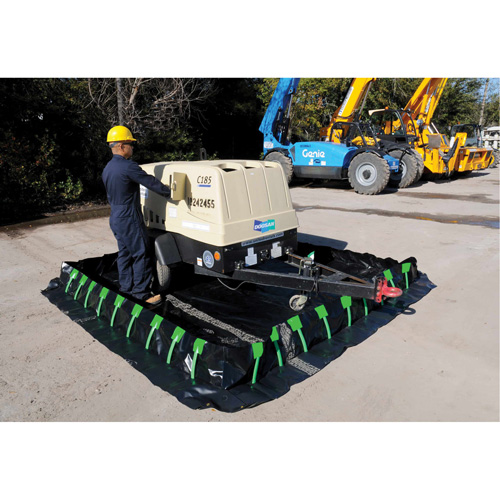 Berme Ultra-Containment Berm, Capacit&eacute; 748 gal. US, 10' la x 10' lo x 12" h, Paroi &agrave; piquets Solutions industrielles ALPHA