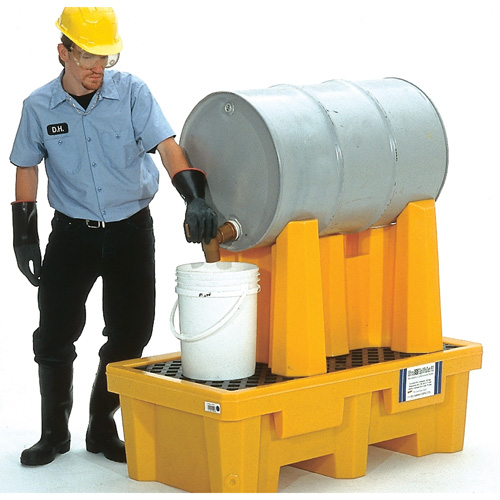 Syst&egrave;me de confinement Ultra-Drum pour 1 baril avec drain, 52" lo x 29" la x 49,5" ha, 750 gal. US Capacit&eacute; Solutions industrielles ALPHA