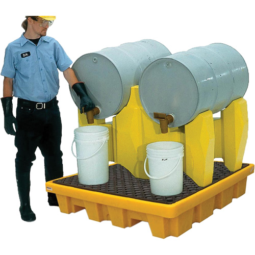 Ultra-Drum Rack 2-Drum Containment System without Drain, 53" L x 53" W x 44.8" H, 1500 US gal. Capacity Solutions industrielles ALPHA