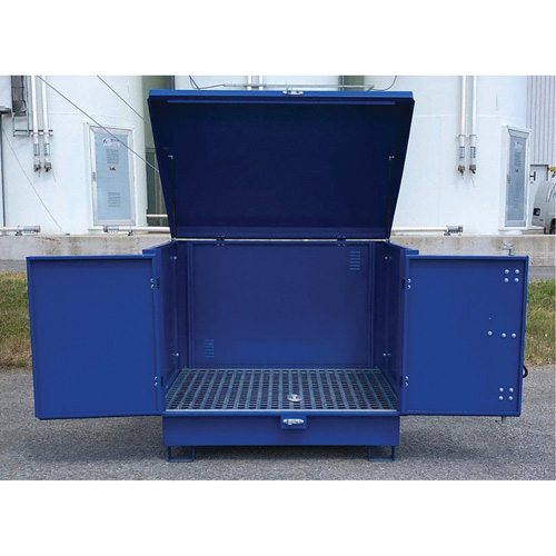 Palette de d&eacute;versement en acier avec couvercle rigide S-4 Ultra, 61" lo x 54,4" la x 52" h, Capacit&eacute; de charge 4700 lb Solutions industrielles ALPHA