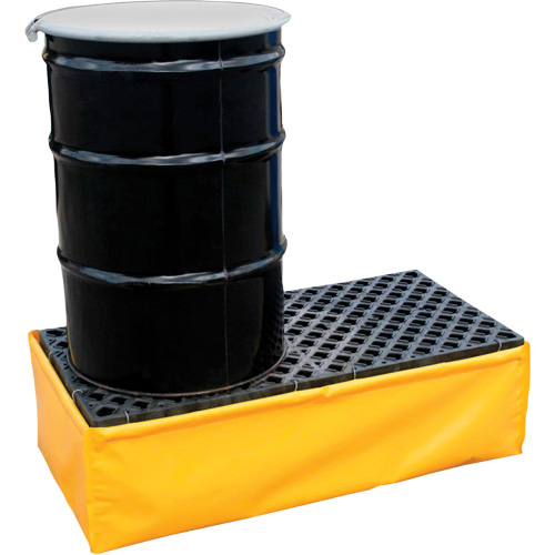 Ultra-Spill Pallet flexible, 2 barils, Capacit&eacute; de d&eacute;versement 66 gal. US, 48" x 24" x 14" Solutions industrielles ALPHA