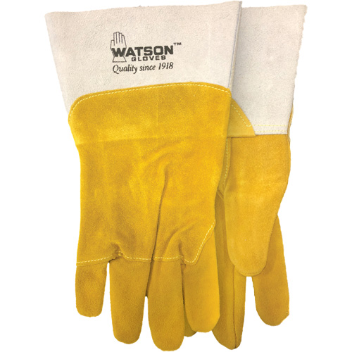 Gants de soudure robustes, Cuir fleur de ch&egrave;vre/Cuir de vache refendu, Taille Moyen Solutions industrielles ALPHA