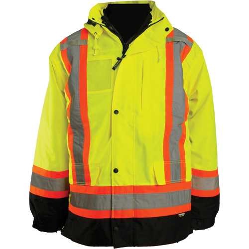 Veste 7 en 1, Polyester, Orange haute visibilit&eacute;, 3T-Grand Solutions industrielles ALPHA