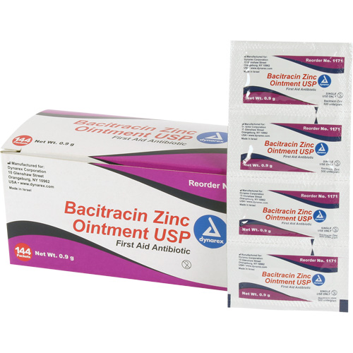 Efcom Limited Bacitracin Zinc First Aid Packets, Ointment, Antibiotic Solutions industrielles ALPHA
