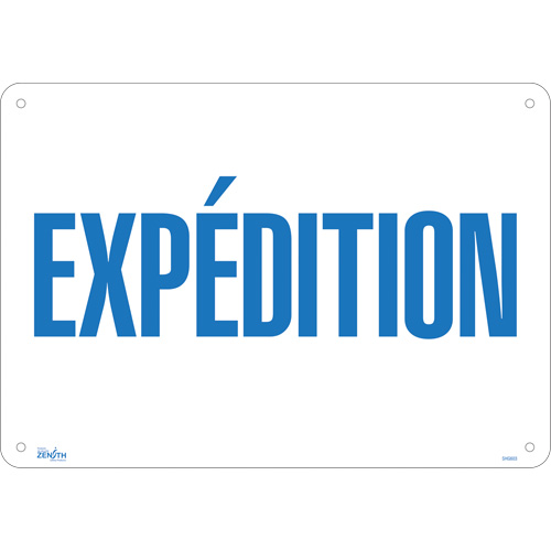 "Exp&eacute;dition" Sign, 14" x 20", Aluminum, French Solutions industrielles ALPHA