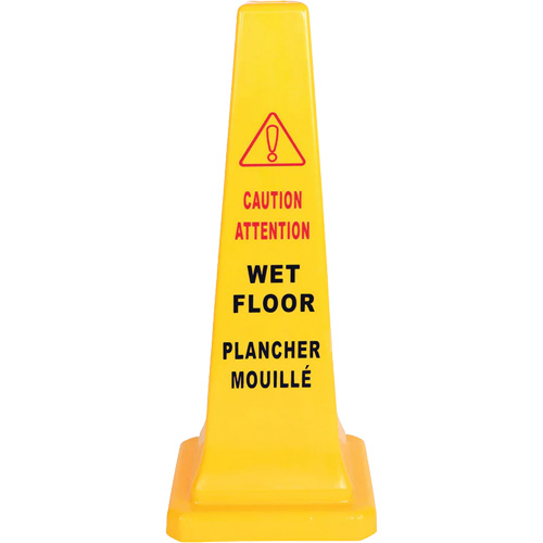 Wet Floor Safety Cone, Bilingual with Pictogram Solutions industrielles ALPHA