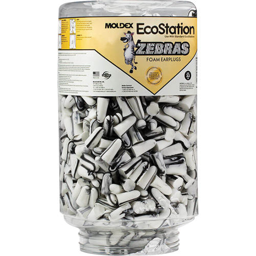 Zebras Disposable Earplugs Refill for EcoStation&reg;  Earplug Dispenser, Bulk - Canister Solutions industrielles ALPHA