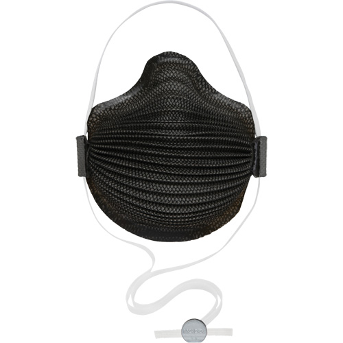 AirWave M Series Black Disposable Masks with SmartStrap&reg; & Nose Flange, N95, NIOSH Certified, Medium/Large Solutions industrielles ALPHA
