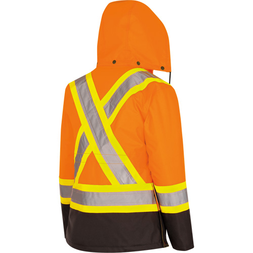5020BBW Manteau 7 en 1 imperm&eacute;able pour femmes avec capuchon, Polyester/Polyur&eacute;thane, Orange haute visibilit&eacute;, T-petit Solutions industrielles ALPHA