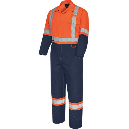 5514BBT 2-Tone Safety Coveralls with Zipper Closure, 40 (Tall), High Visibility Orange/Navy Blue Solutions industrielles ALPHA