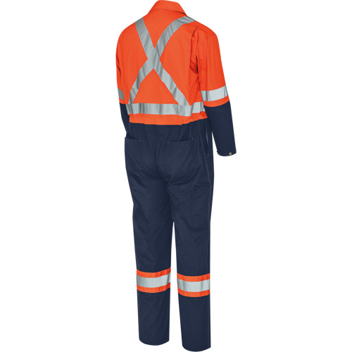 5514BBT 2-Tone Safety Coveralls with Zipper Closure, 40 (Tall), High Visibility Orange/Navy Blue Solutions industrielles ALPHA