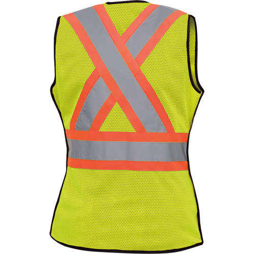 489 Women's High-Visibility Safety Tear-Away Vest, High Visibility Lime-Yellow, X-Small, Polyester Solutions industrielles ALPHA