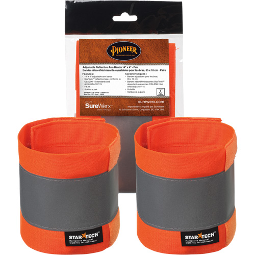 140A High-Visibility Orange Adjustable 14" X 4" Reflective Armband Solutions industrielles ALPHA