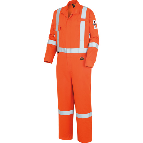 7708AT Combines ignifuges et r&eacute;sistants aux arcs &eacute;lectriques &agrave; haute visibilit&eacute; The Rock FR-Tech, Taille 40 (grand taille), Orange haute visibilit&eacute;, 10 cal/cm² Solutions industrielles ALPHA