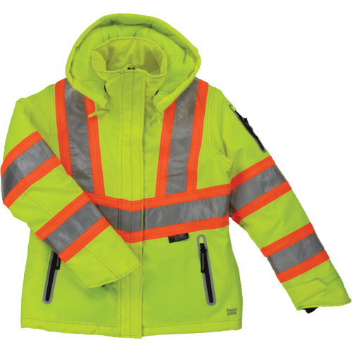 Womens Insulated Flex Safety Jacket, Polyester, High Visibility Lime-Yellow, X-Small Solutions industrielles ALPHA
