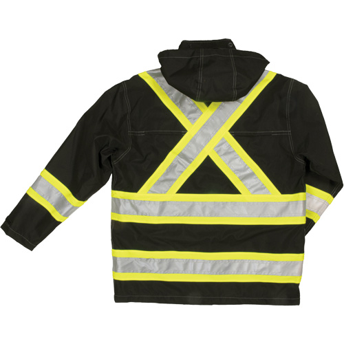 Manteau de s&eacute;curit&eacute; imperm&eacute;able en tissu ind&eacute;chirable Ripstop, Polyester, 4T-Grand, Noir Solutions industrielles ALPHA