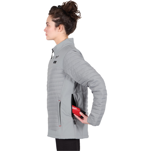 Manteau chauffant M12 Axis avec pile, Femmes, Petit, Gris Solutions industrielles ALPHA