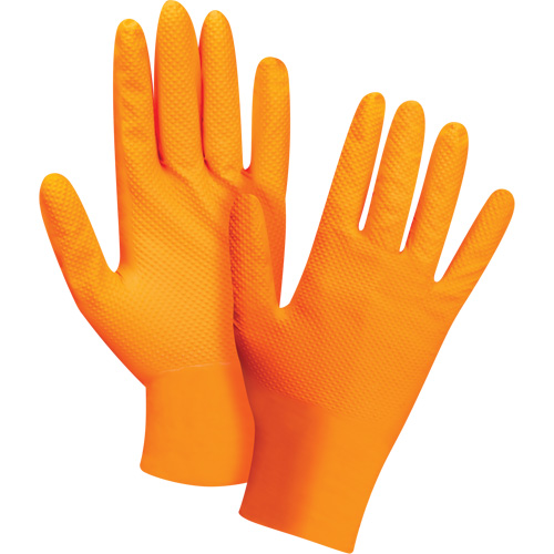 Heavyweight Tactile Grip Examination Gloves, Small, Nitrile, 8-mil, Powder-Free, Orange Solutions industrielles ALPHA