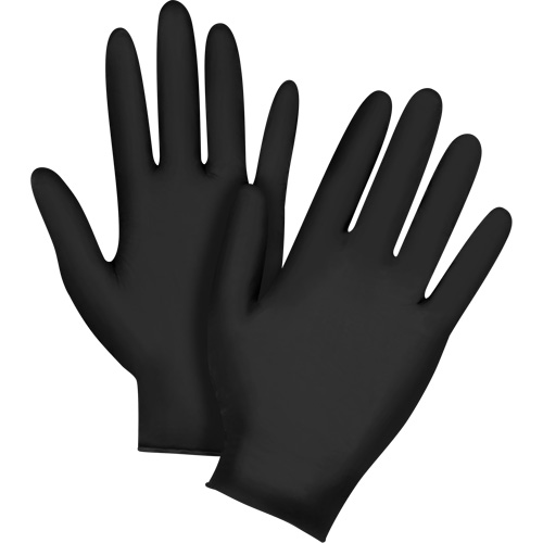 Emballages de gants jetables pour machine distributrice, Grand, Nitrile, 5 mils, Sans poudre, Noir, Classe 2 Solutions industrielles ALPHA