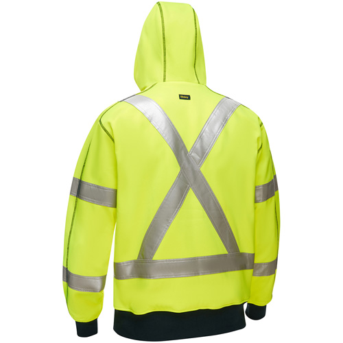 Bisley&reg; X-Back Full Zip Hooded Sweatshirt with Sherpa Lining, 3X-Large, High Visibility Lime-Yellow Solutions industrielles ALPHA