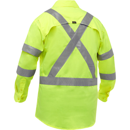 Bisley&reg; X-Back Long Sleeve Work Shirt with X-Airflow, Poly-Cotton, Small, High Visibility Lime-Yellow Solutions industrielles ALPHA