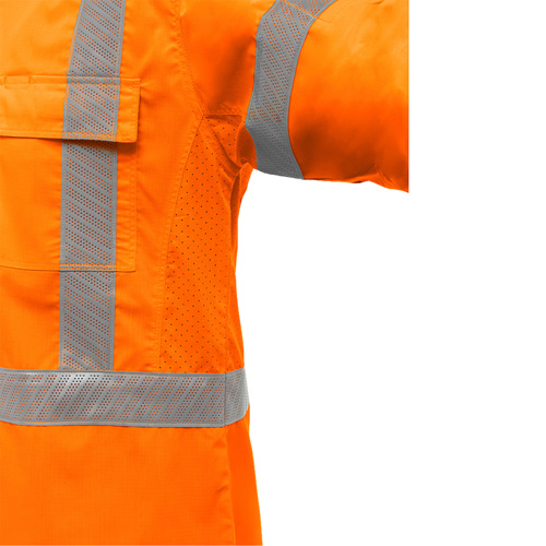 Bisley&reg; X-Back Long Sleeve Work Shirt with X-Airflow, Poly-Cotton, Small, High Visibility Orange Solutions industrielles ALPHA