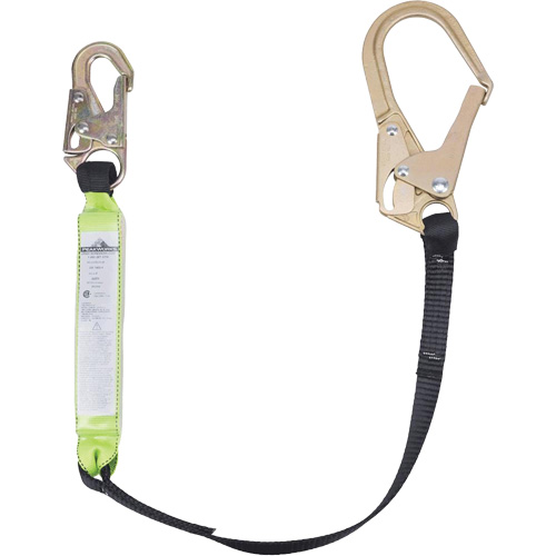 SA-6402-4 Shock Absorbing Lanyard, 4', Form Hook Center, Snap Hook Leg Ends, Polyester Solutions industrielles ALPHA
