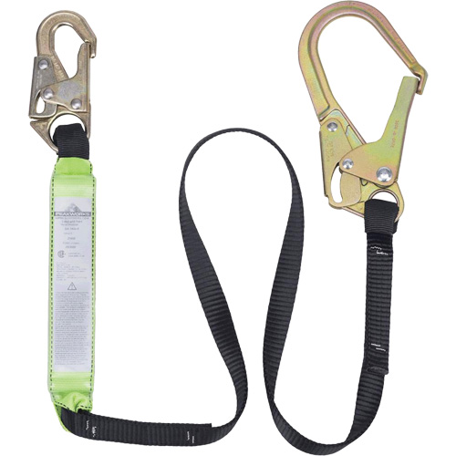 SA-6402-6 Shock Absorbing Lanyard, 6', Form Hook Center, Snap Hook Leg Ends, Polyester Solutions industrielles ALPHA