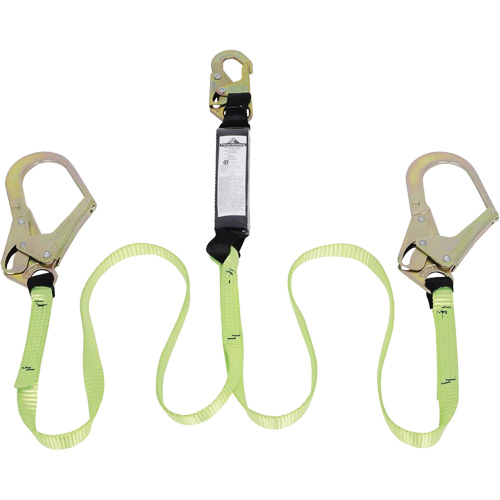 SA-54022-4 Shock Absorbing Lanyard, 4', Form Hook Center, Snap Hook Leg Ends, Polyester Solutions industrielles ALPHA
