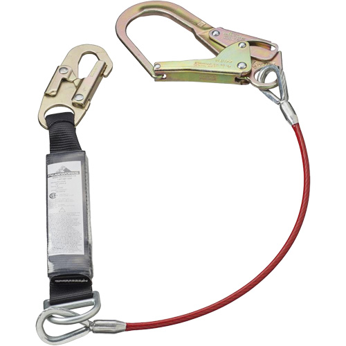 SA-5502-6 Shock Absorbing Lanyard, 6', Form Hook Center, Snap Hook Leg Ends, Galvanized Steel Solutions industrielles ALPHA