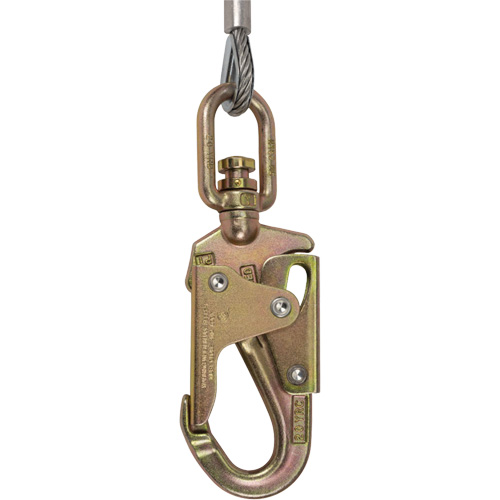 SRL-73302-20LE Cordage de s&eacute;curit&eacute; autor&eacute;tractable, 20', Acier galvanis&eacute;, Pivotant Solutions industrielles ALPHA