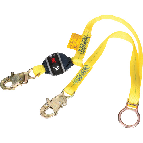 Tie-Back Web Shock-Absorbing Lanyard, 6', Snap Hook Center, Snap Hook Leg Ends, Polyester Solutions industrielles ALPHA