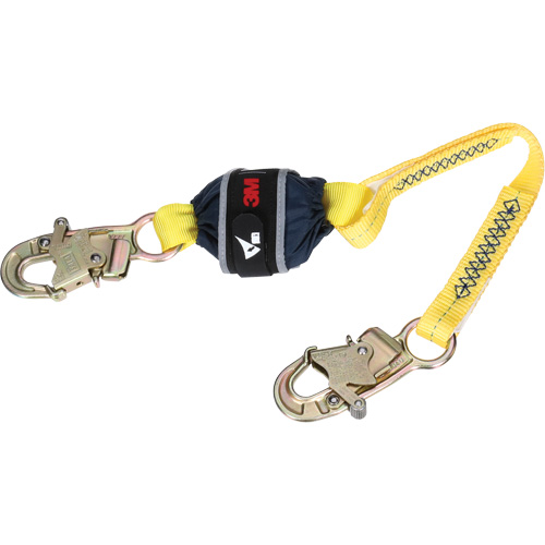 Web Shock-Absorbing Lanyard, 2.5', Snap Hook Center, Snap Hook Leg Ends, Polyester Solutions industrielles ALPHA