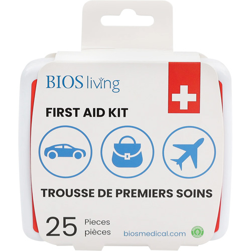 Trousse de premiers soins pour la maison et le voyage de 25 morceaux, Boîte en plastique Solutions industrielles ALPHA
