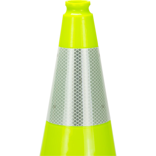 Premium Traffic Cone, 18", Lime Green, 6" Reflective Collar(s) Solutions industrielles ALPHA