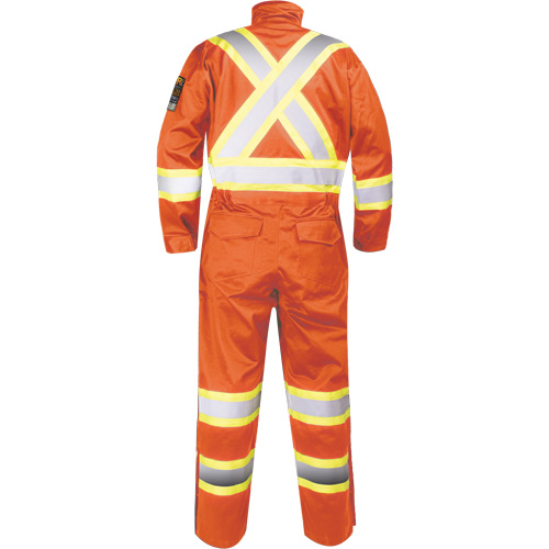 Fire-Resistant Coverall with High-Visibility Bands, Size Small, Orange Solutions industrielles ALPHA