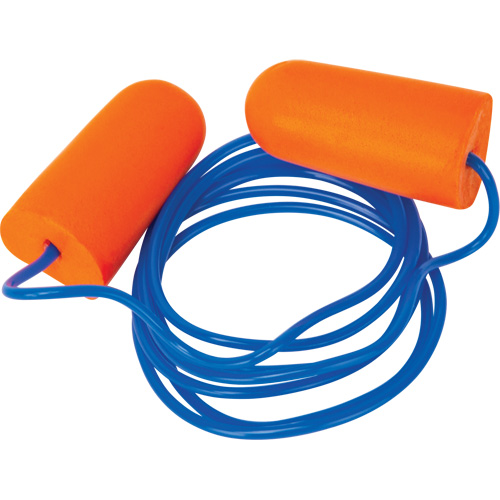 Bouchons d'oreilles en mousse, Paire - Sac en poly, Avec cordon Solutions industrielles ALPHA