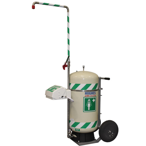 Douche d'urgence mobile et ind&eacute;pendant avec douche oculaire et faciale, Capacit&eacute; 30 gal., Conformit&eacute; Aucune Solutions industrielles ALPHA