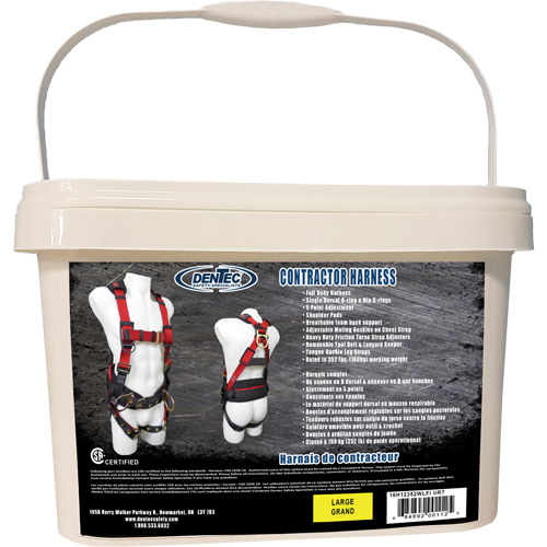 Contractor Safety Harness in Pail, CSA Certified, Class AP, Large, 352 lbs. Cap. Solutions industrielles ALPHA