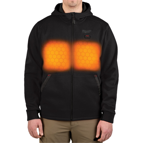 M12 Heated Hoodie with Battery, Men's, Medium, Black, Poly-Cotton Solutions industrielles ALPHA